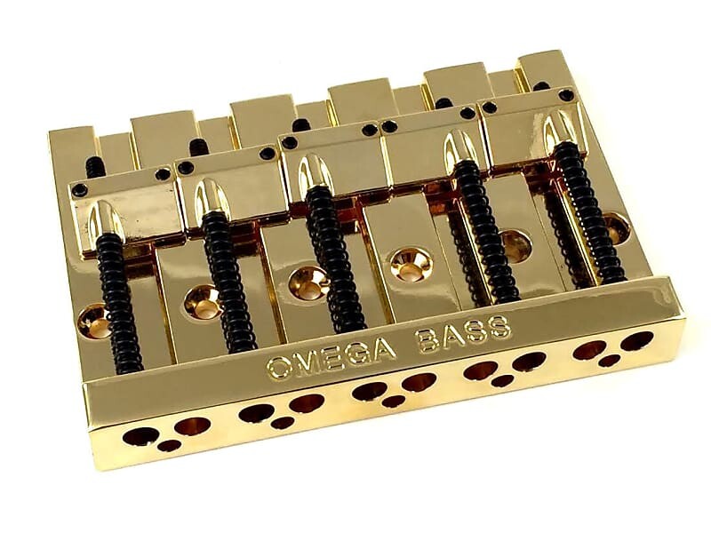 

Gold OMEGA High Mass Badass V Style 5-струнный бридж для бас-гитары BB-3360-002 Allparts BB-3360-003