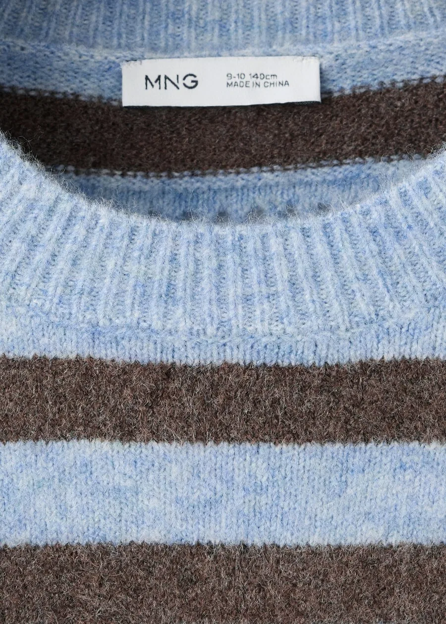Детский свитер MANGO KIDS 'SIGRID' светло-голубого цвета — фото 3