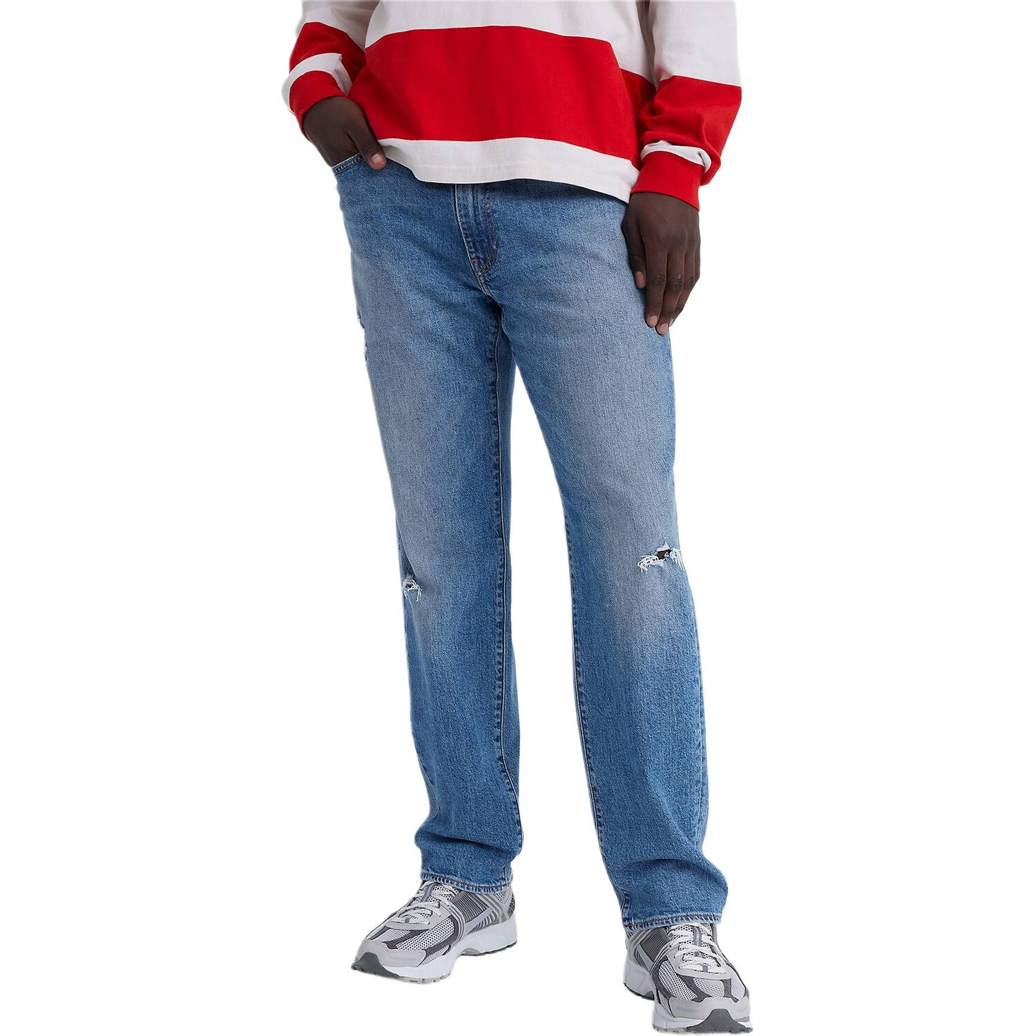 Джинсы унисекс с эффектом потертости синего цвета Levi’S, синий — фото 2