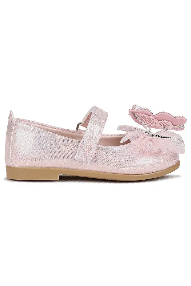 Детские балетки для девочек с принтом Fly Velcro Butterfly, Kiko Kids, Pink — фото 4