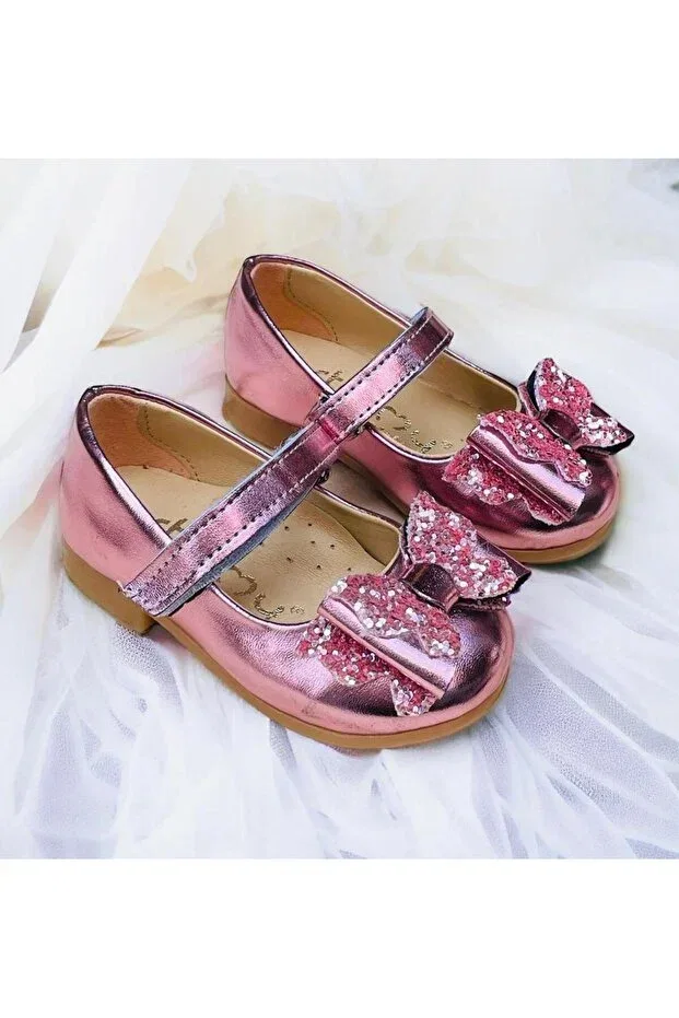 Детские балетки для девочек с принтом Butterfly Bow Orthopedic Sole Stormy, Pink