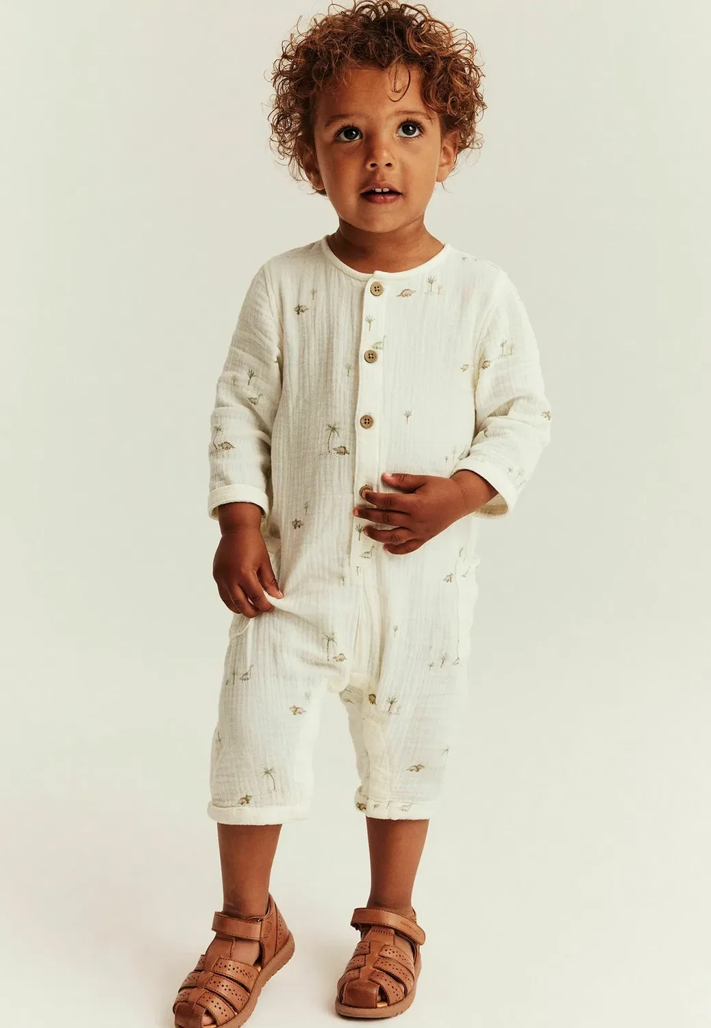 Комбинезон из тканого муслина, унисекс - комбинезон Newbie, Off-White