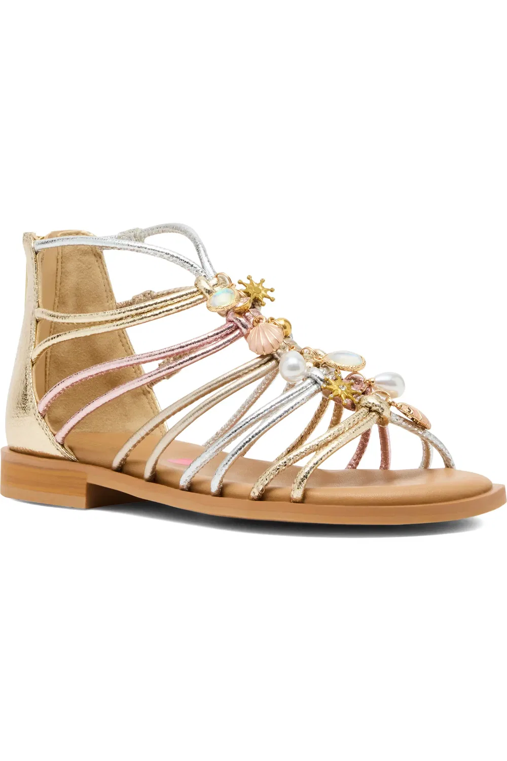 Детские сандалии клетка с подвесками JGlowee Steve Madden, Metallic Multi