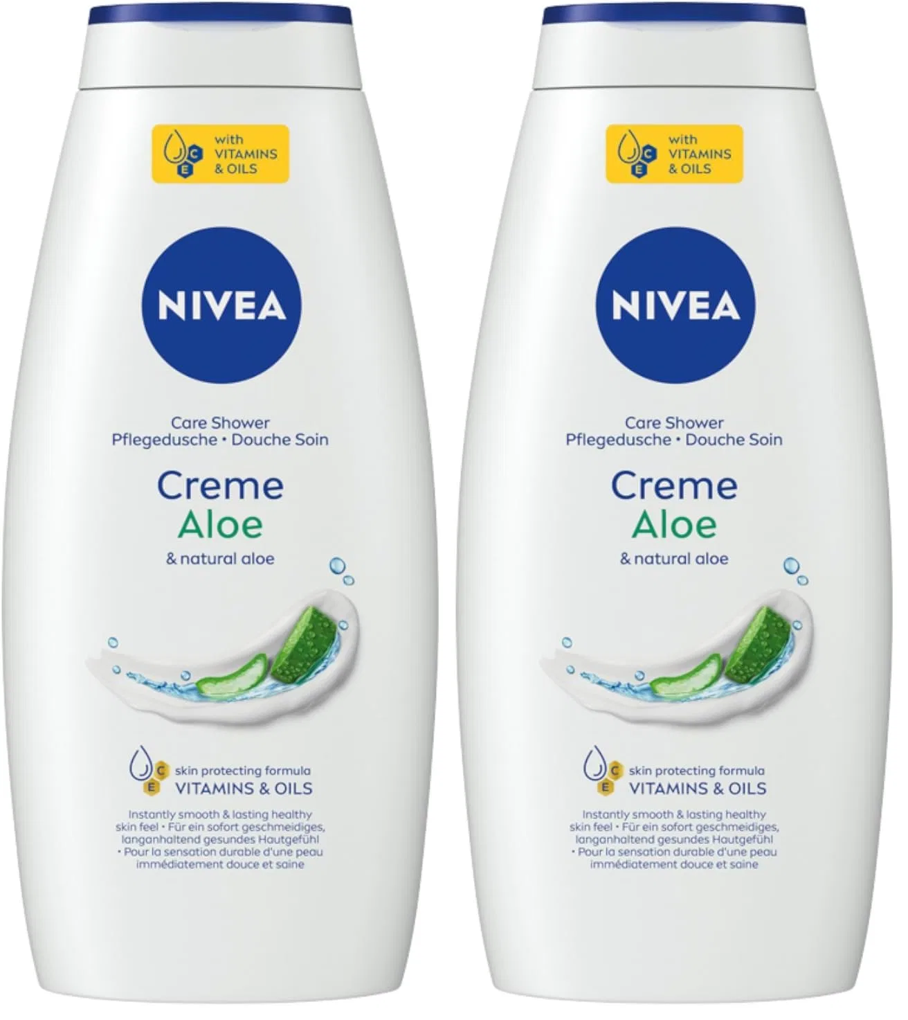 Гель для душа Creme Fresh Aloe Gel, NIVEA, набор 2 шт., 750 мл, Multi-Coloured