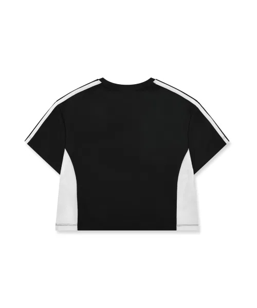 Детский комплект из топа и шорт с принтом Mesh Mix Crop Tee Setup BROWNBREATH KIDS, Black — фото 4