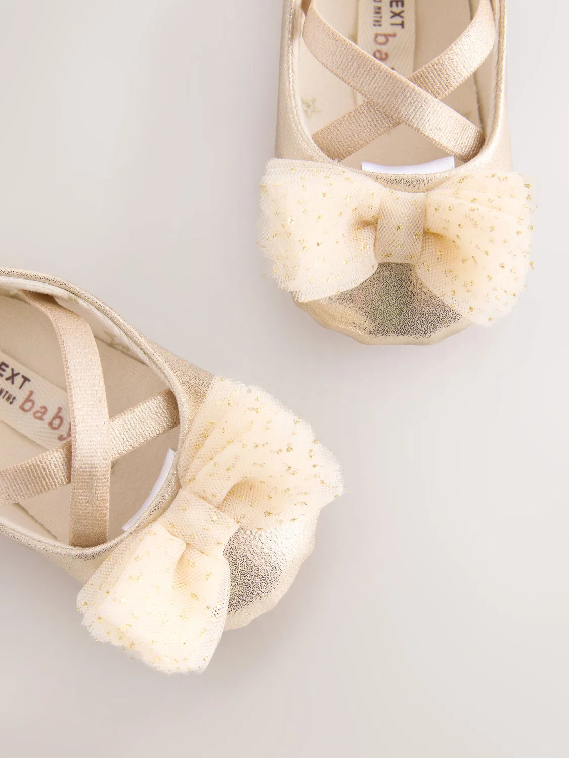 Туфли для особых случаев с бантом, Gold, Baby Bow Next — фото 3