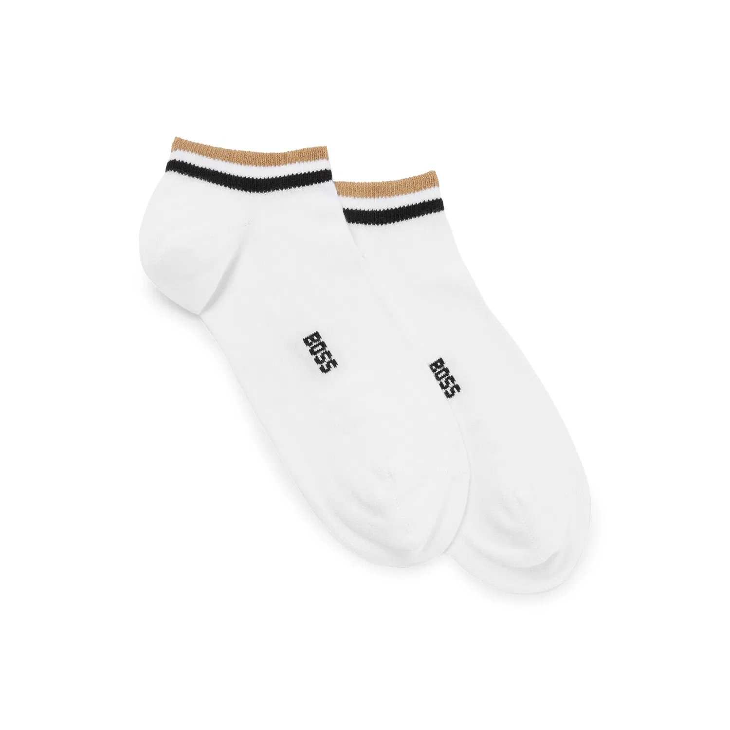 Мужские короткие носки-сникерсы в полоску BOSS, White