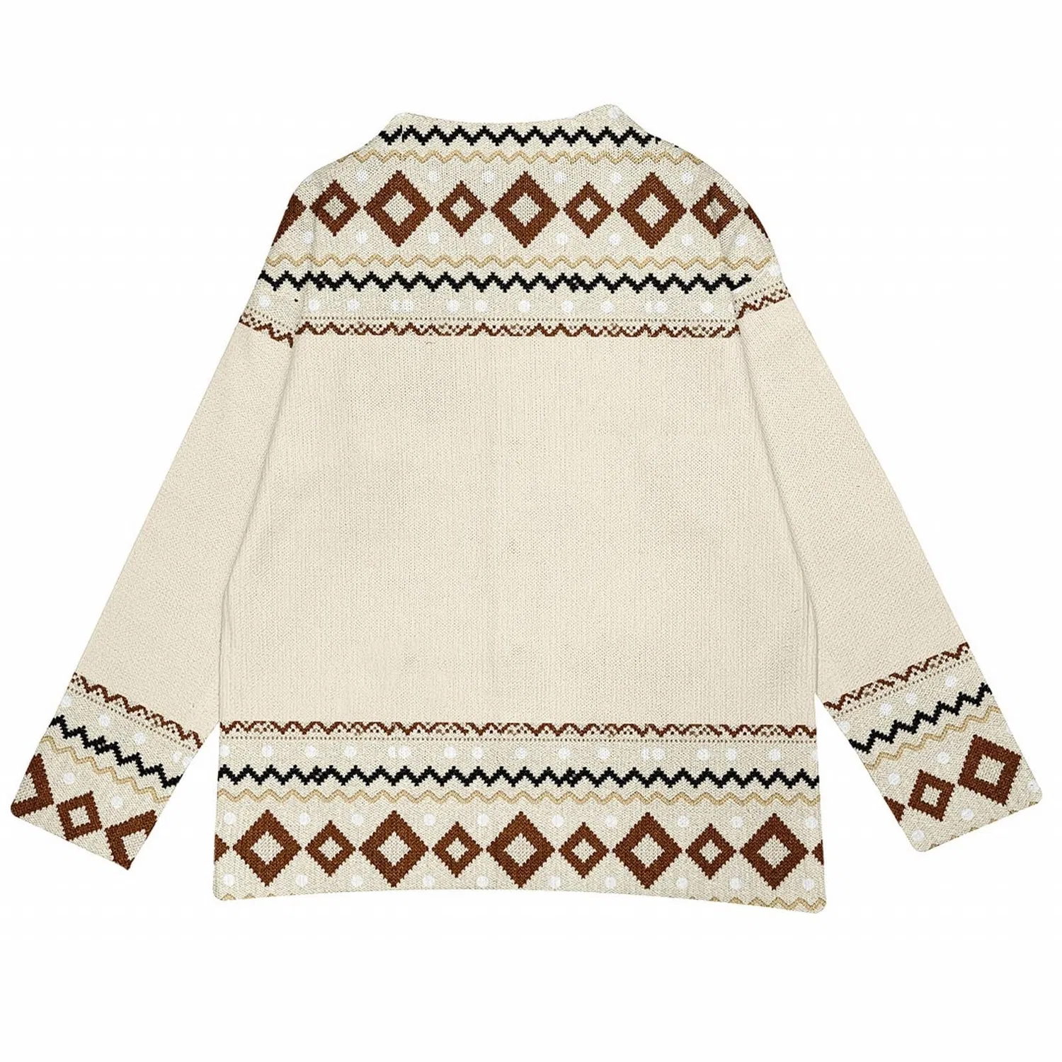 Женский кардиган с принтом Fair Isle, 02#beige — фото 4