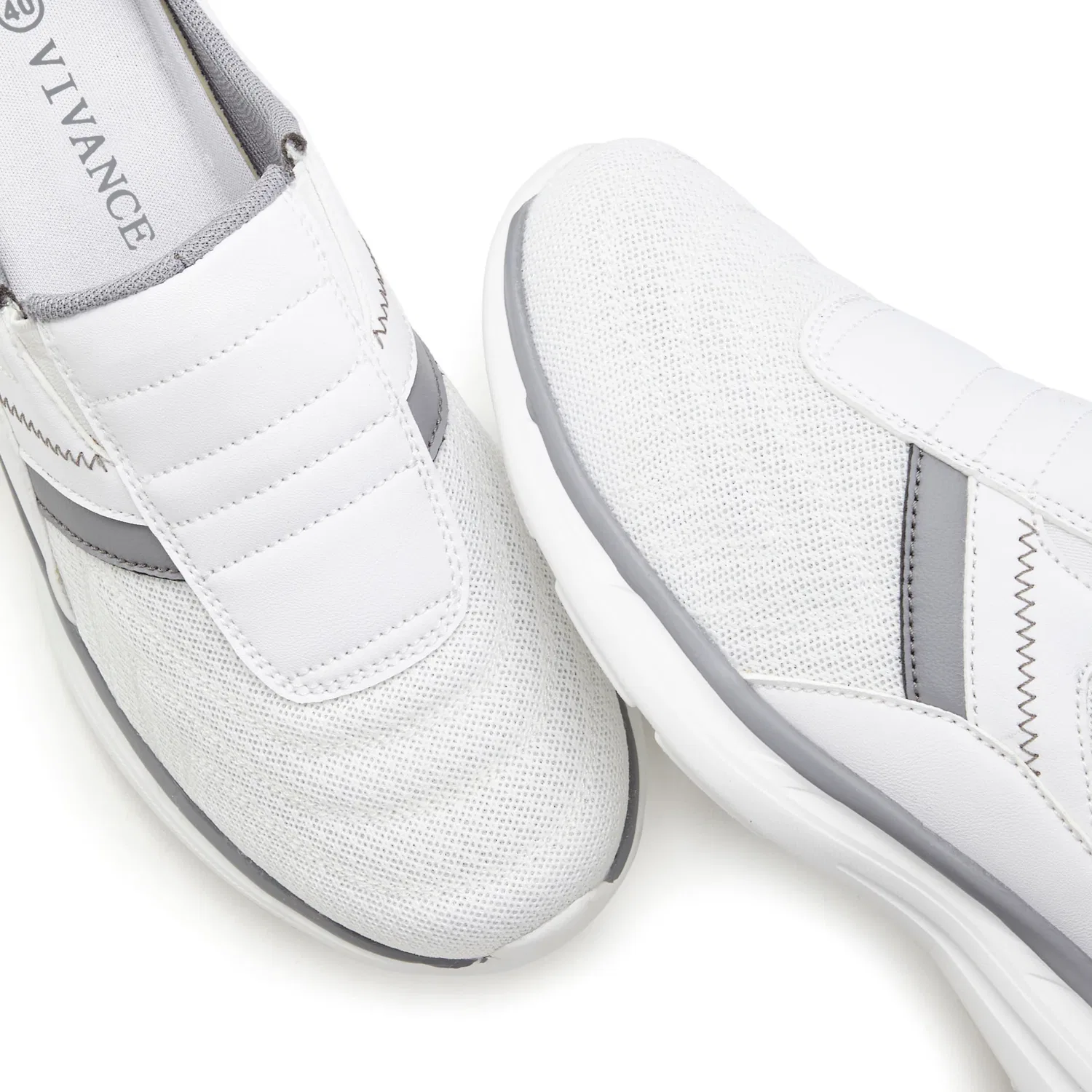 Детские текстильные кроссовки Slip-On Vivance, White/Light Gray — фото 4