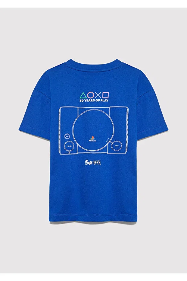 Детская футболка для мальчиков с принтом Playstation Mavi, Blue — фото 4