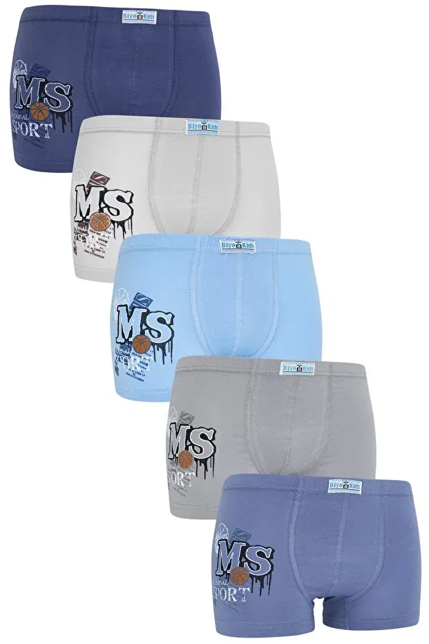 Детские боксеры для мальчиков с принтом 5 шт Biyokids, Colored