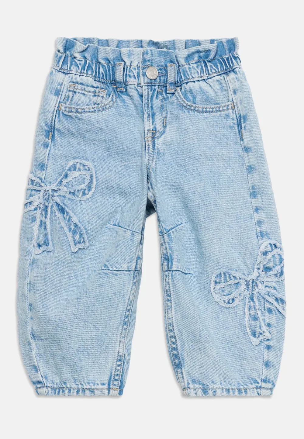 Джинсы с бантом - джинсы свободного кроя Gap, Light Blue Denim — фото 3