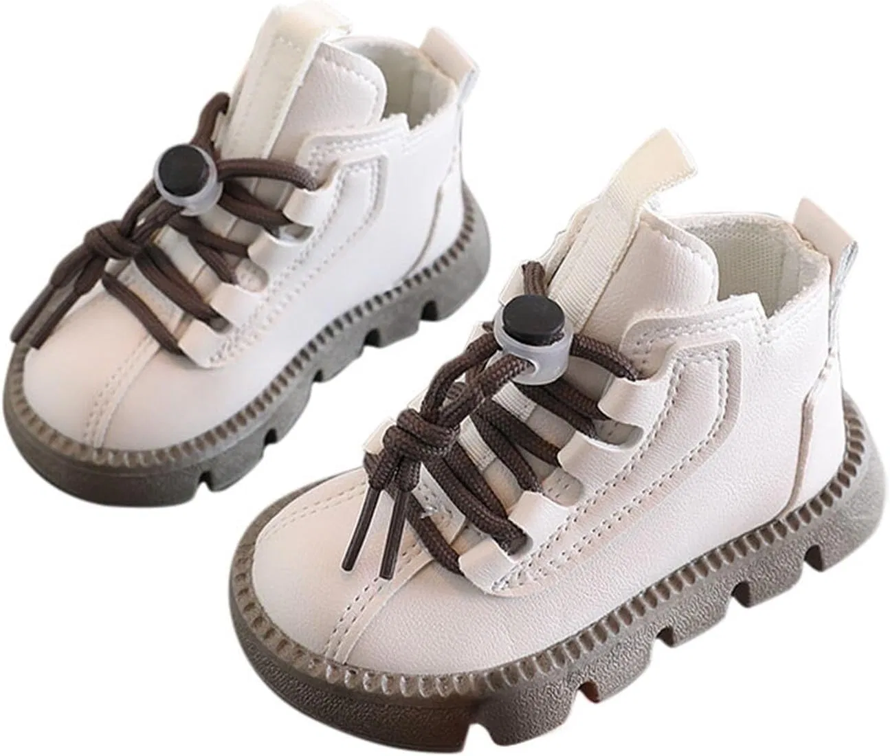 Детские ботинки для девочек на шнуровке с мехом SHOPESSA, Beige