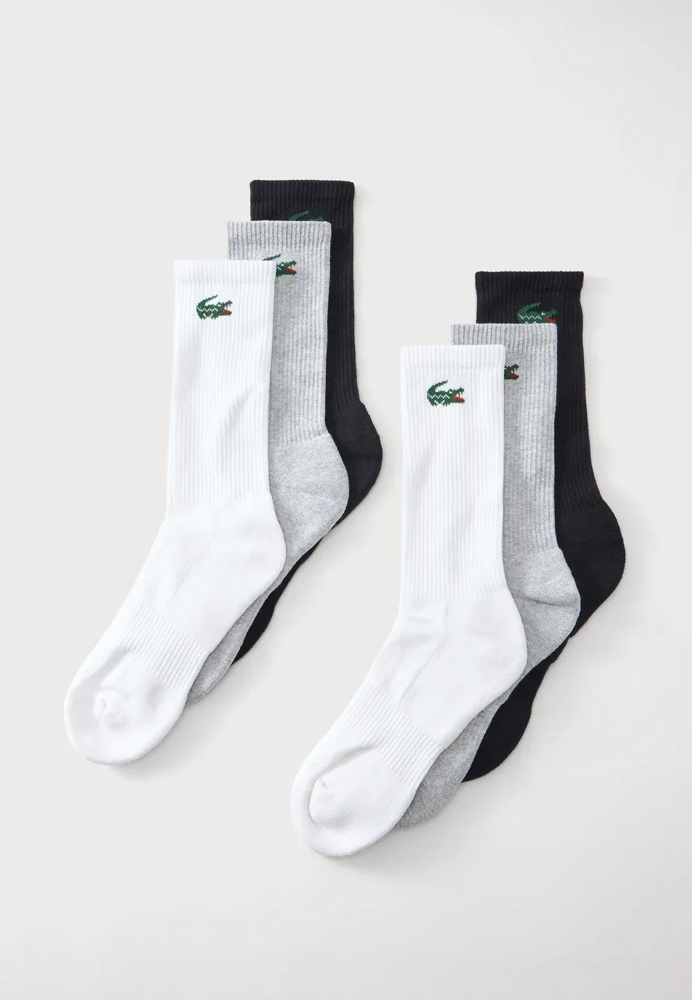 Набор из 6 пар носков (унисекс) Lacoste, White/Grey/Black