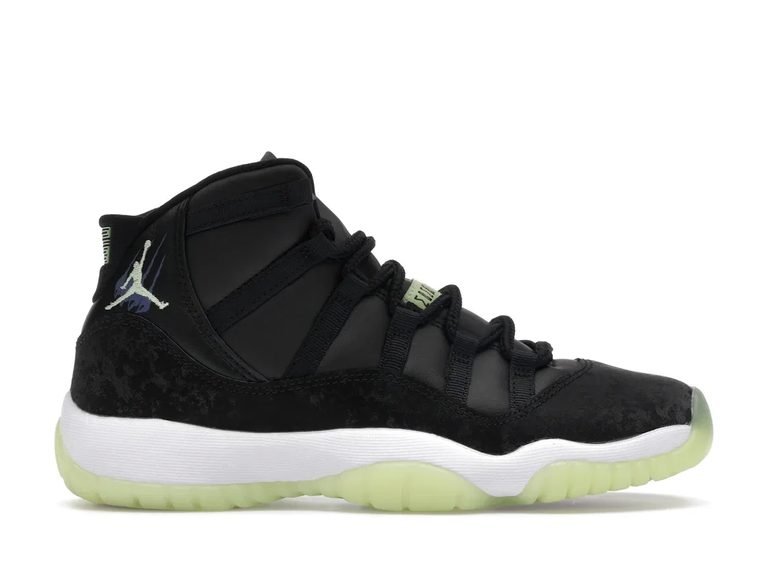 Детские кроссовки Lifestyle с контрастными акцентами Jordan 11 Retro Jordan, Black/Barely Volt/Dark Raisin/White
