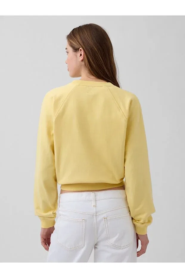 Женские свитшот с принтом Raglan Logo Gap, Yellow-004 — фото 4
