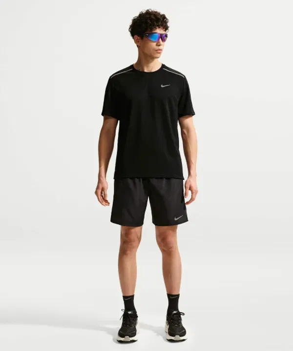 Футболка беговая с защитой UV, M, Nike, черный — фото 4