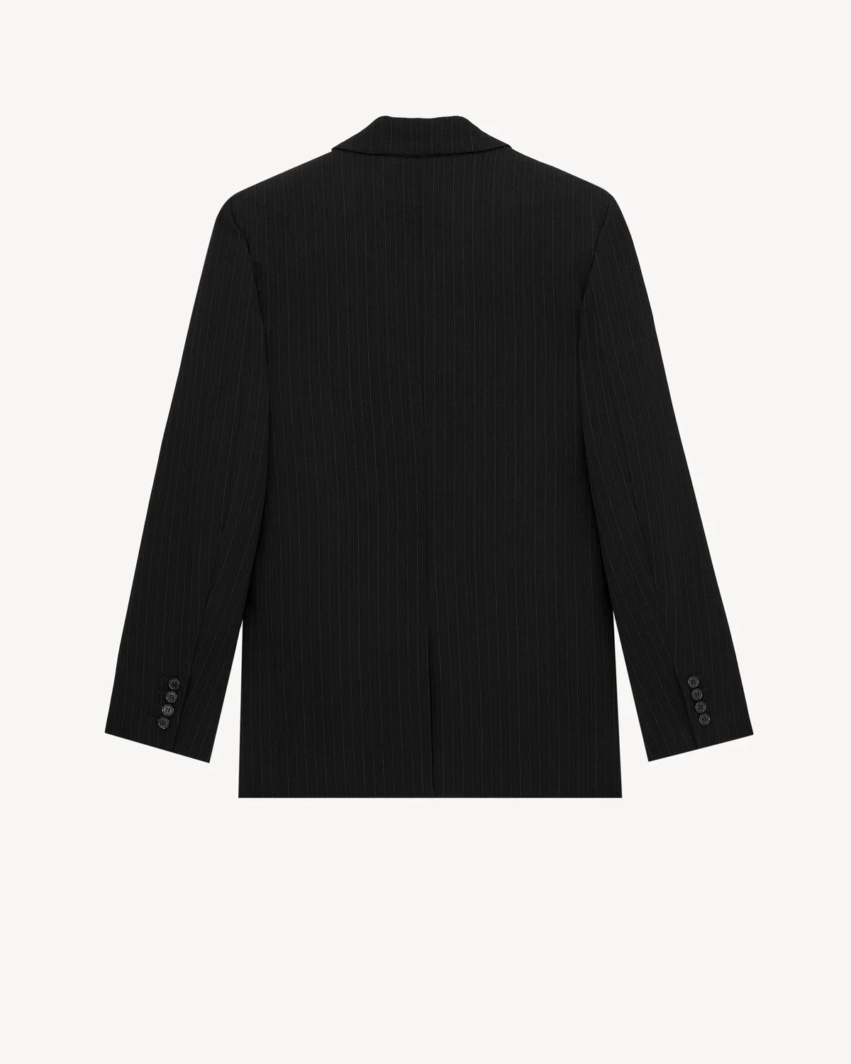 Приталенный пиджак из шерсти в полоску мелом Saint Laurent, черный — фото 3