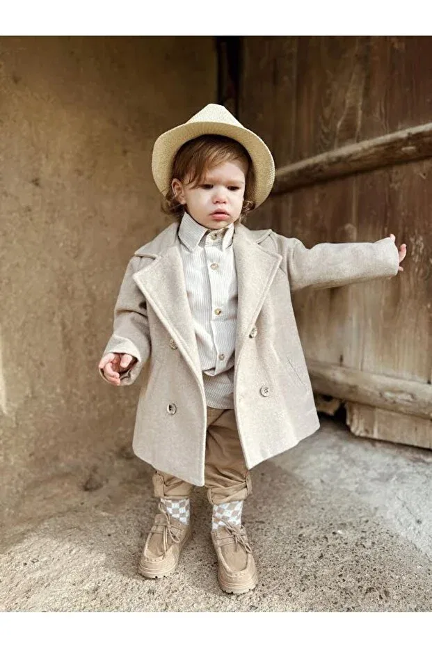 Детское пальто для девочек хлопковое Favorimkids, Milk Coffee