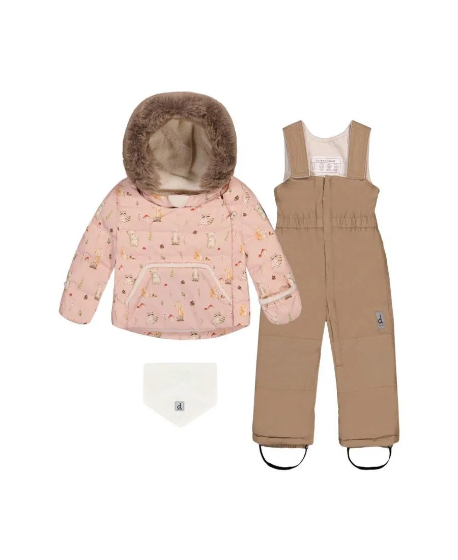 Детский зимний комплект из трех предметов Deux par Deux, Pink Animal Print