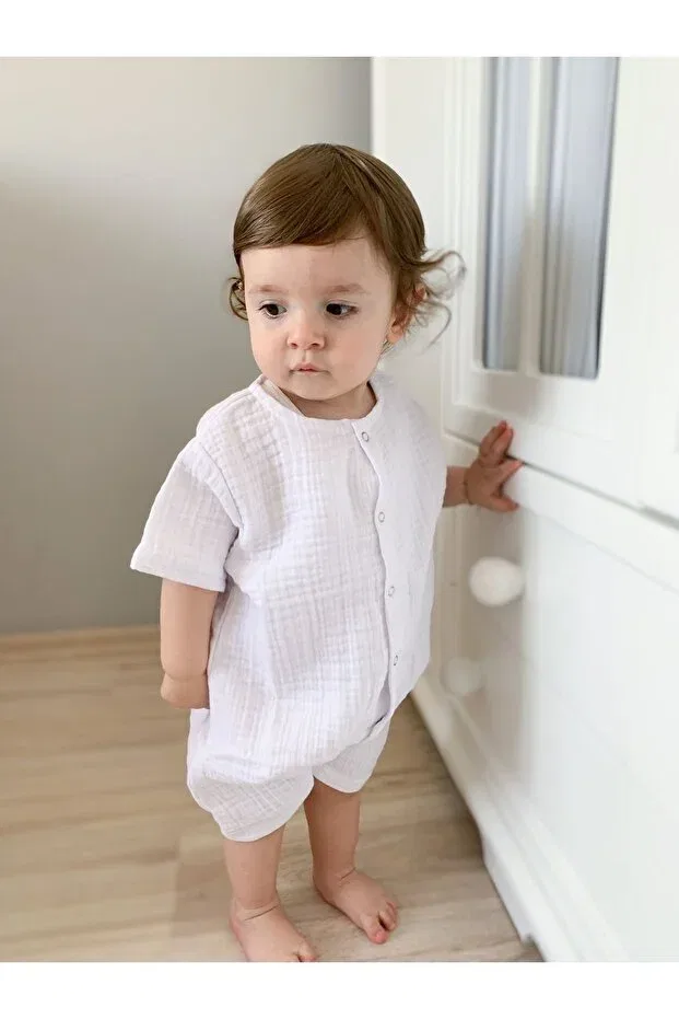 Детский комбинезон для девочек хлопковый Babys Field, White — фото 2