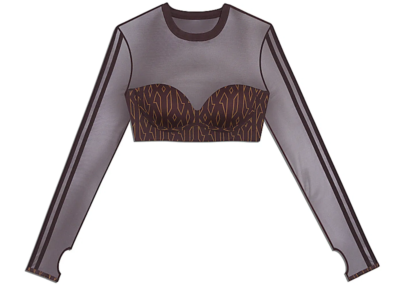 Женский укороченный топ с монограммой Adidas Ivy Park Monogram Crop Top, Wild Brown/Night Red