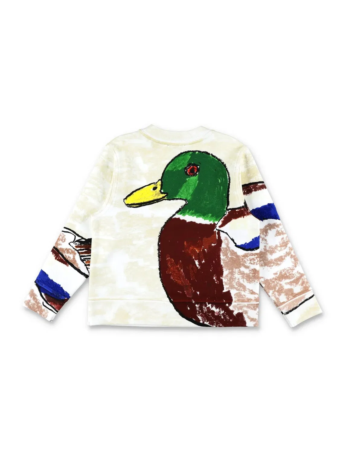 Детский свитшот с принтом Mathew Duck Print Cotton Burberry, White — фото 2