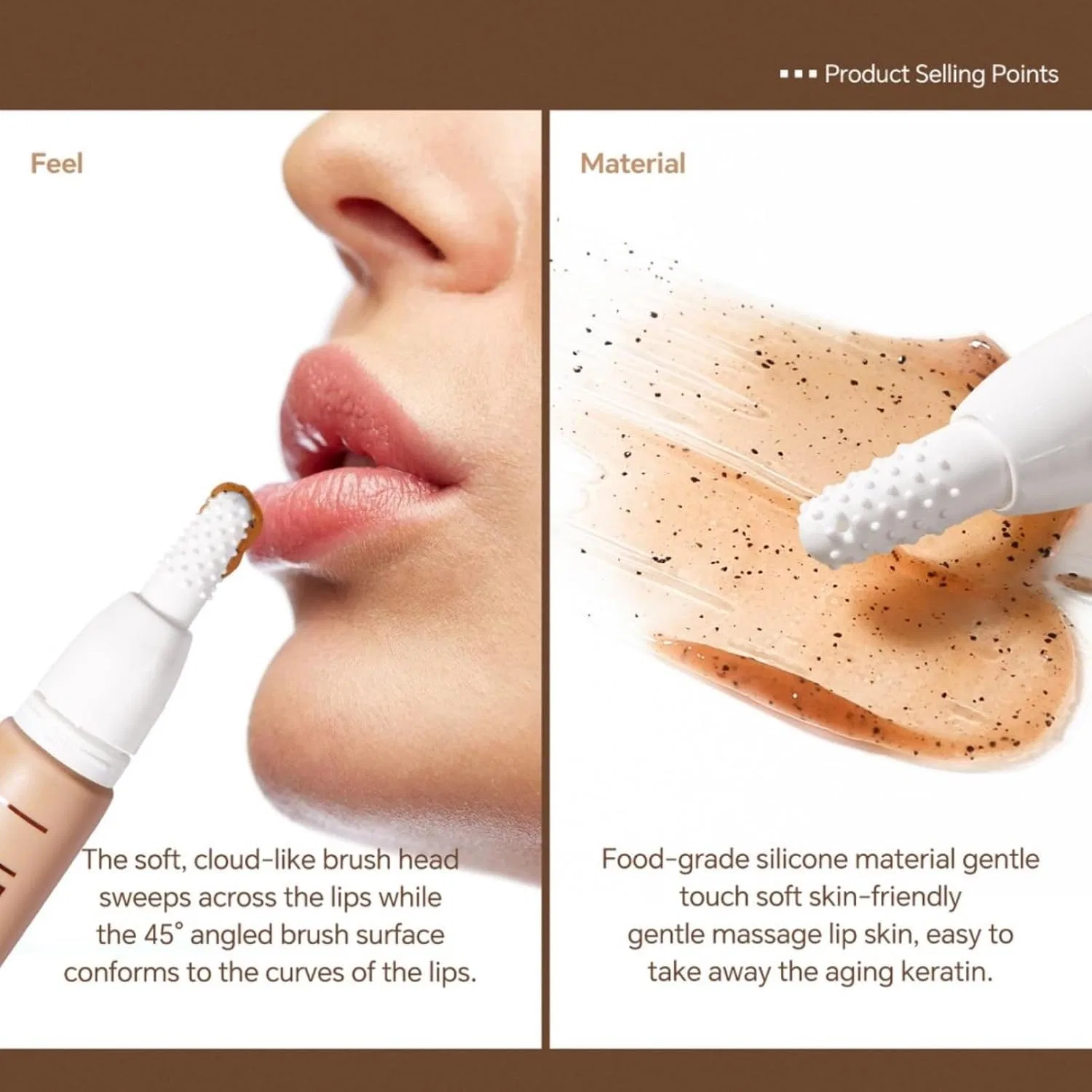 Скраб для губ Coffee Lip Scrub с силиконовой кисточкой, Soelegant, 13 г — фото 2