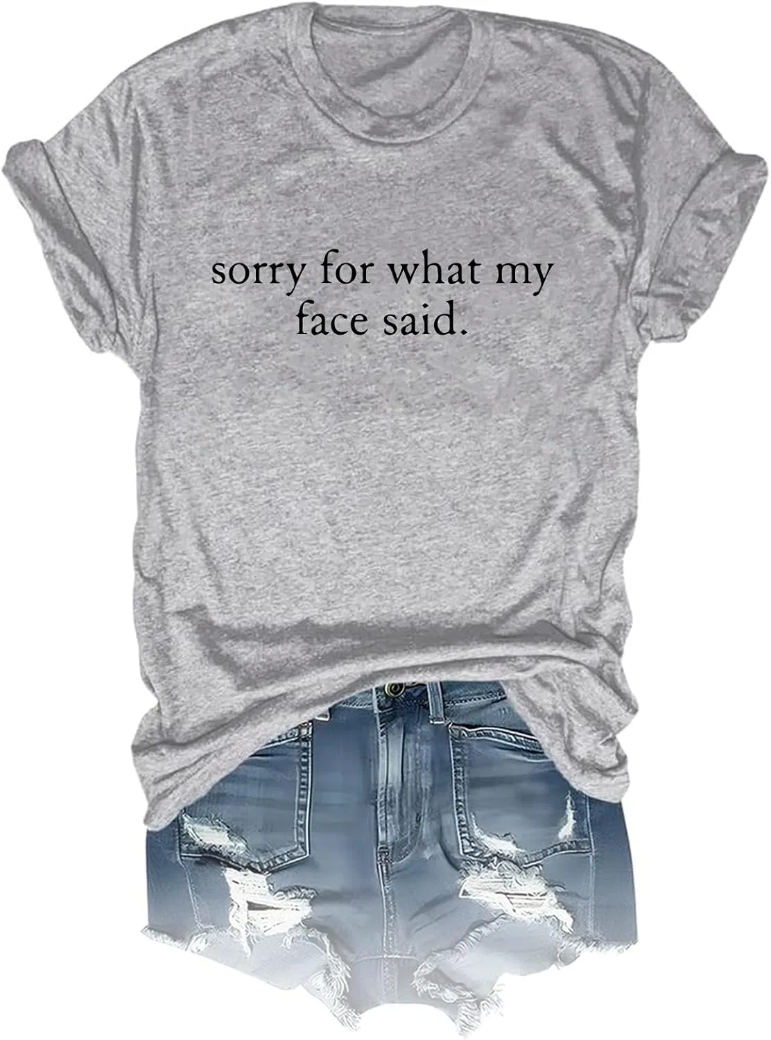 Мужская футболка с принтом Sorry for What My Face Said, Grey
