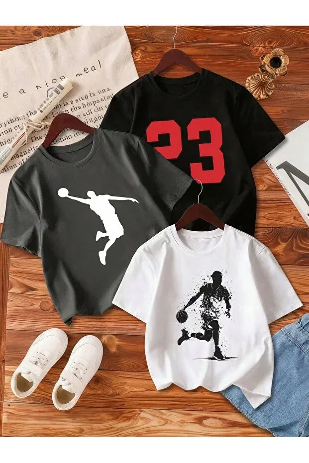 Детский комплект футболок для девочек с принтом 3 предмета Svart Wear, Multicolor3