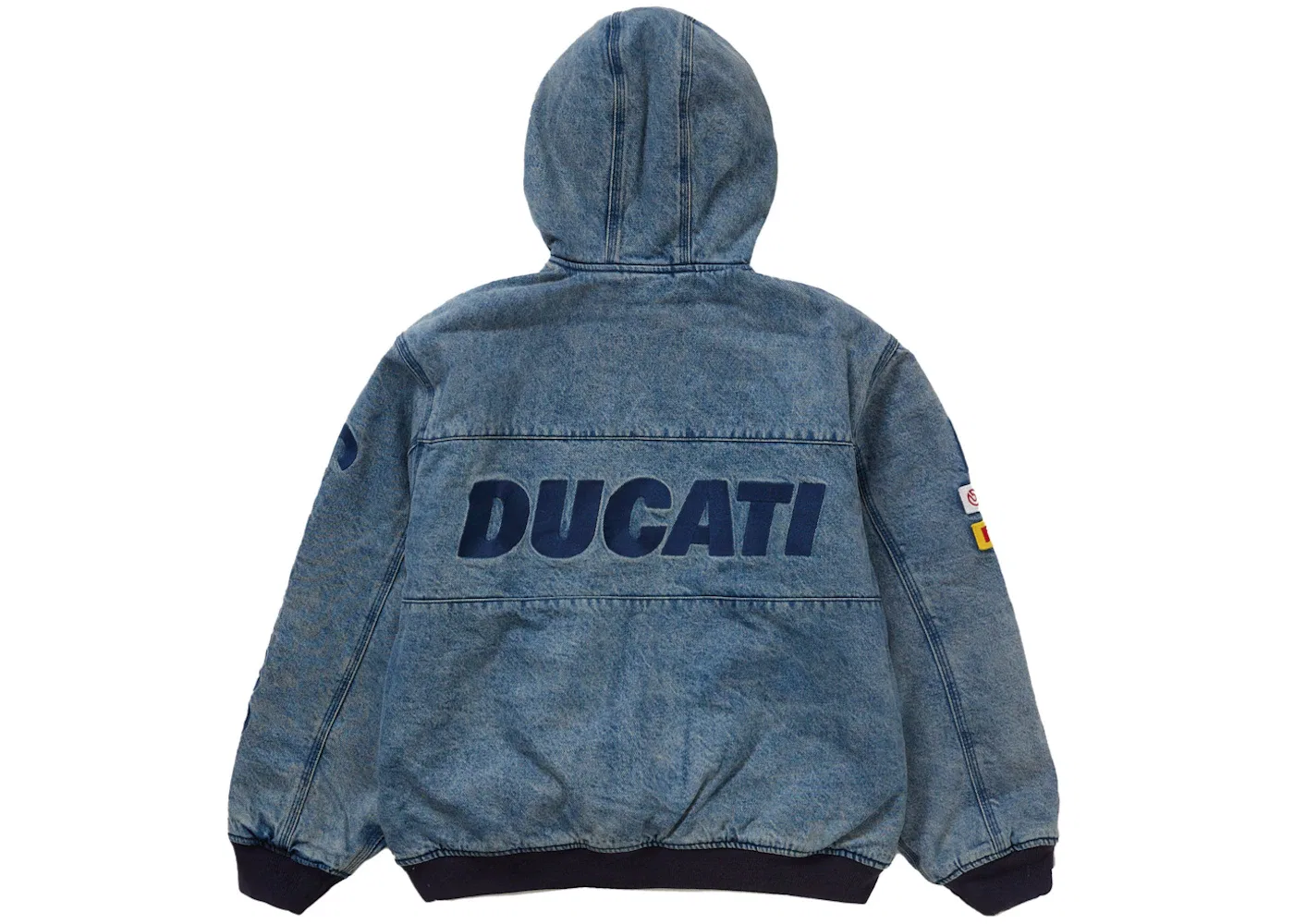 Мужская куртка-худи с принтом Supreme Ducati Hooded Racing Jacket, Denim — фото 3