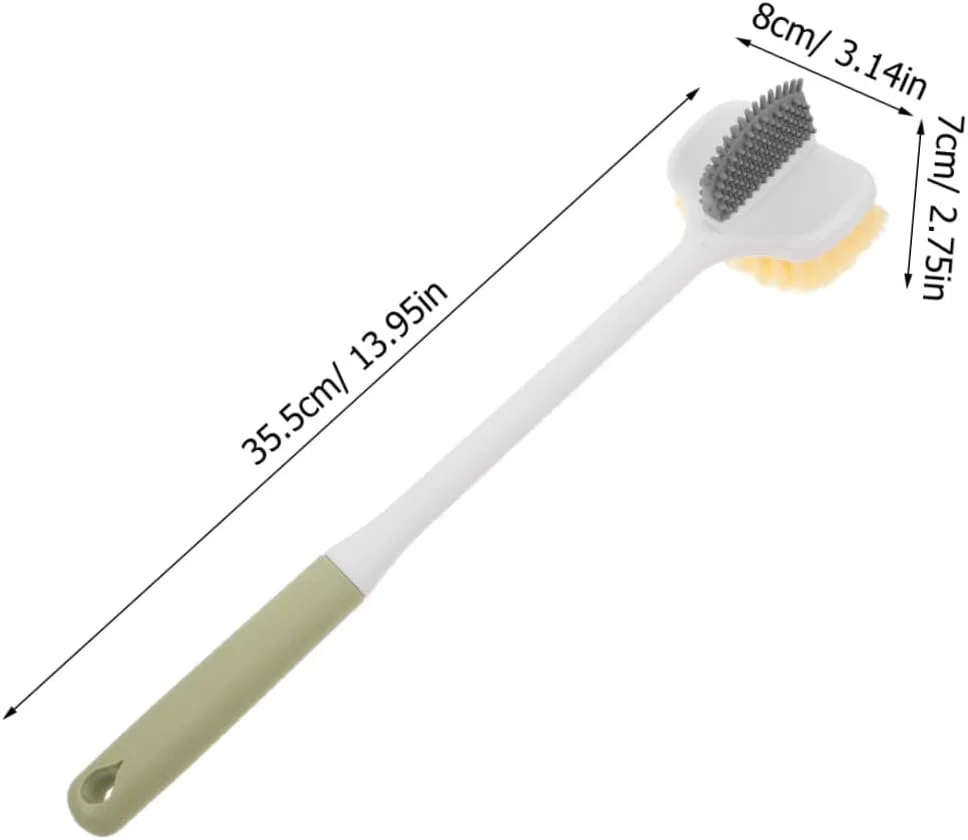 Щетка для ног с длинной ручкой, MUCKLILY, двухсторонняя, 35.5x8x7 см, 120 г, Multi-coloured — фото 2