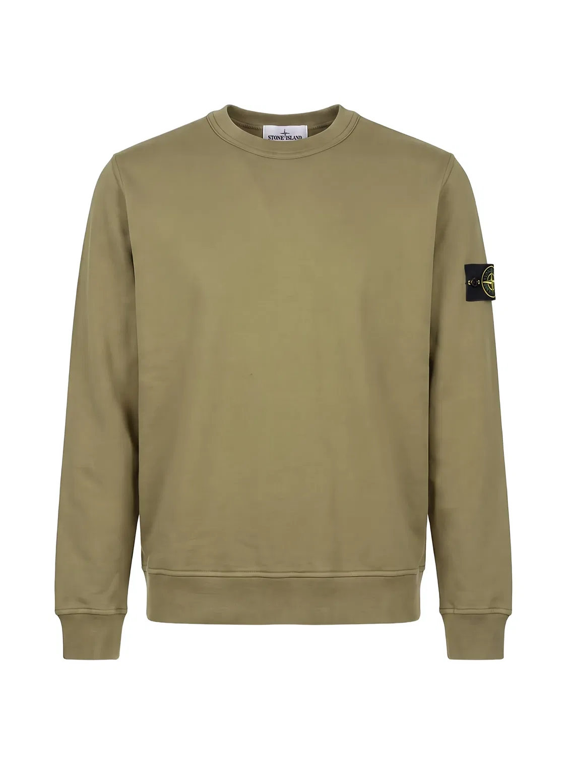 Stone Island Хлопковый свитер с нашивкой, зеленый
