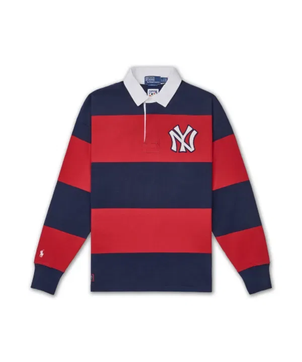 Футболка с длинным рукавом регби, Yankees, Polo Ralph Lauren, темно-синий