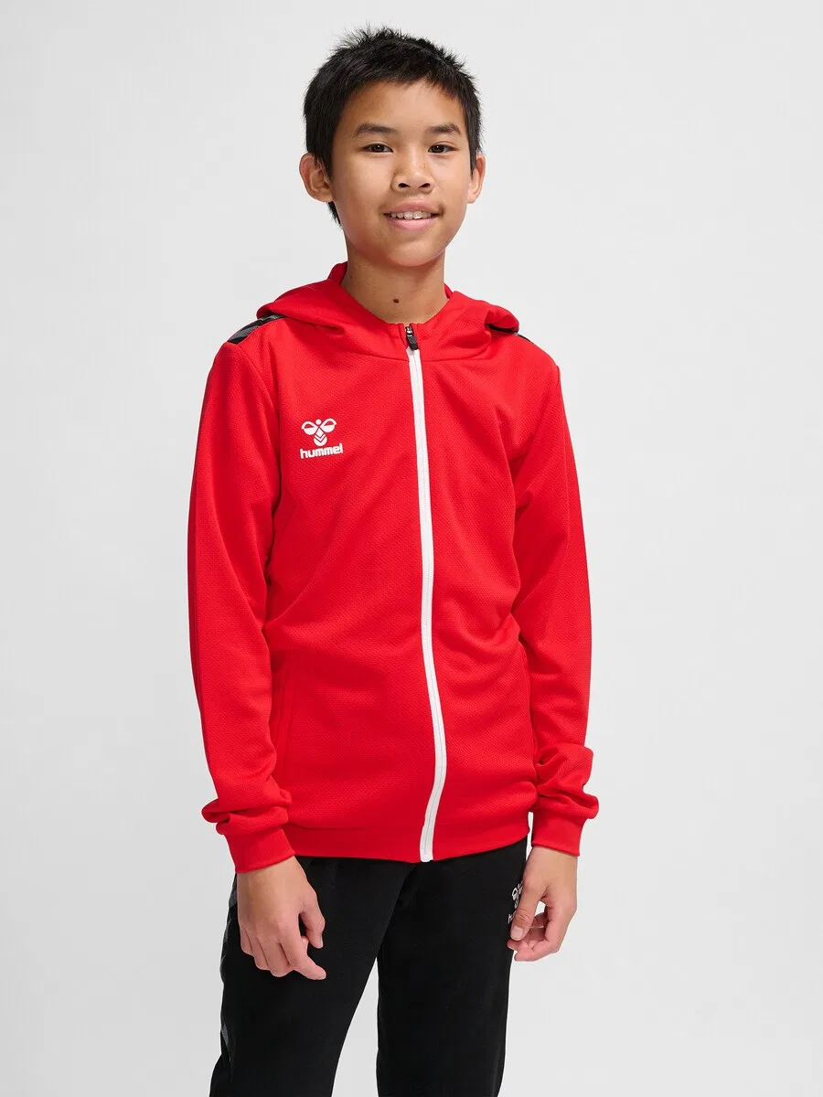Толстовка на молнии Hummel Athletic 'Authentic Pl' клюквенного цвета — фото 4