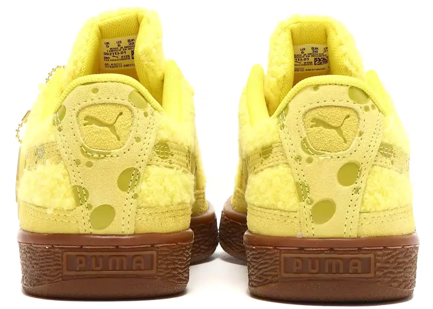 Детские кроссовки на каждый день Puma Suede Spongebob (GS) Puma, Lusent Yellow/Citronel — фото 4