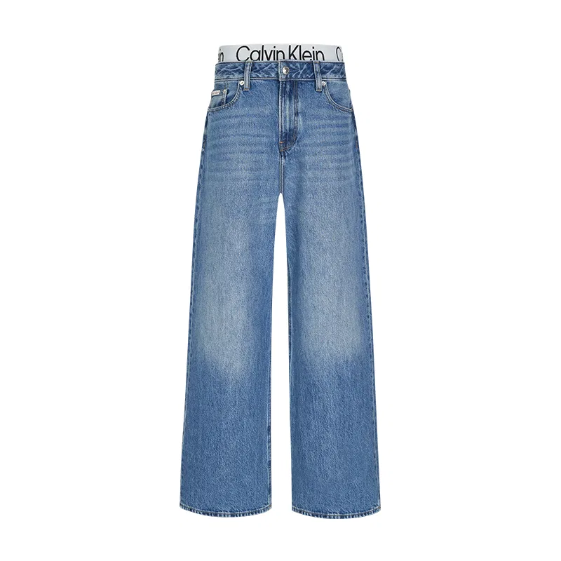 Женские джинсы с широкой штаниной 0ZG Calvin Klein, Denim Blue