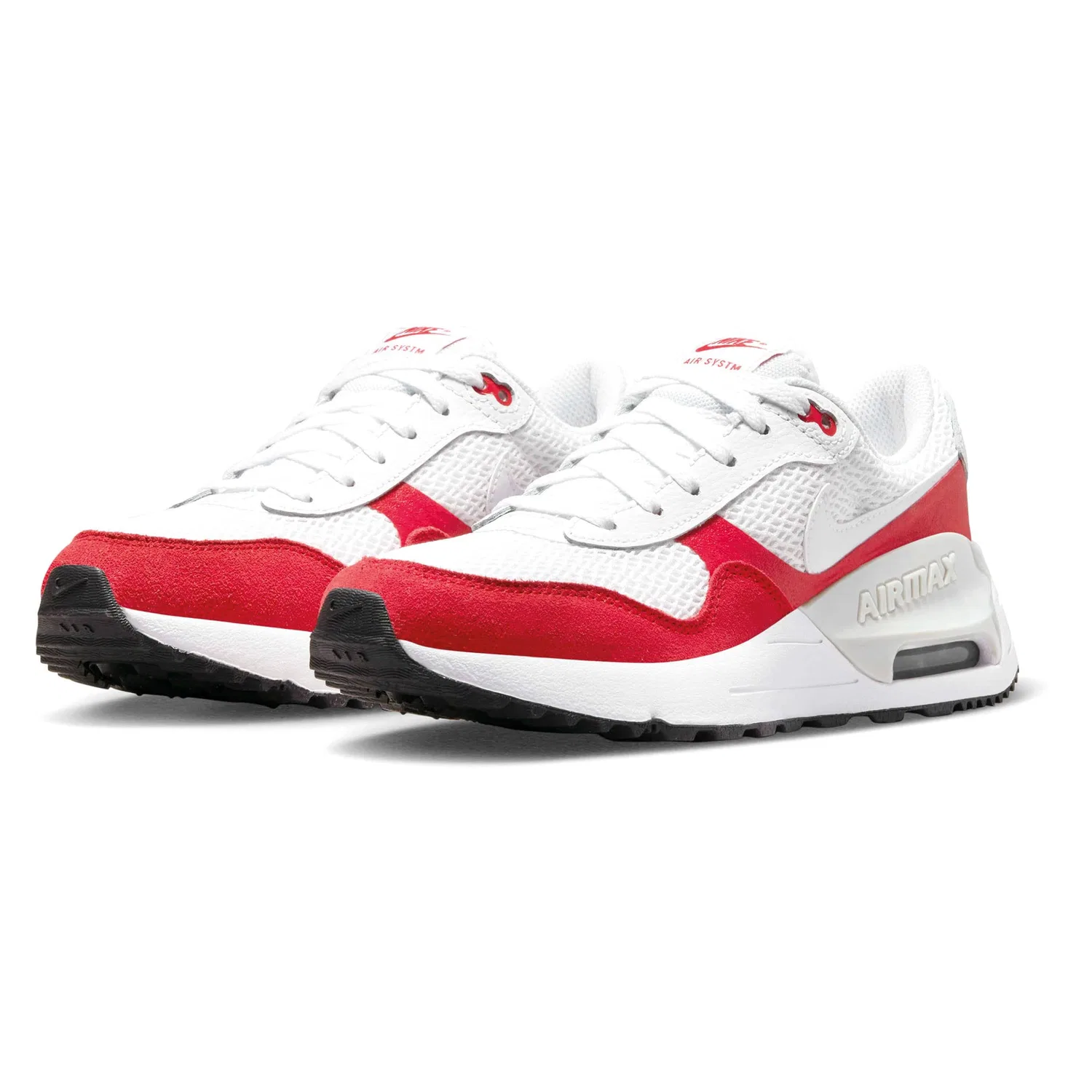 Детские кроссовки для мальчиков с закрытым носком NIKE Air Max, White Red