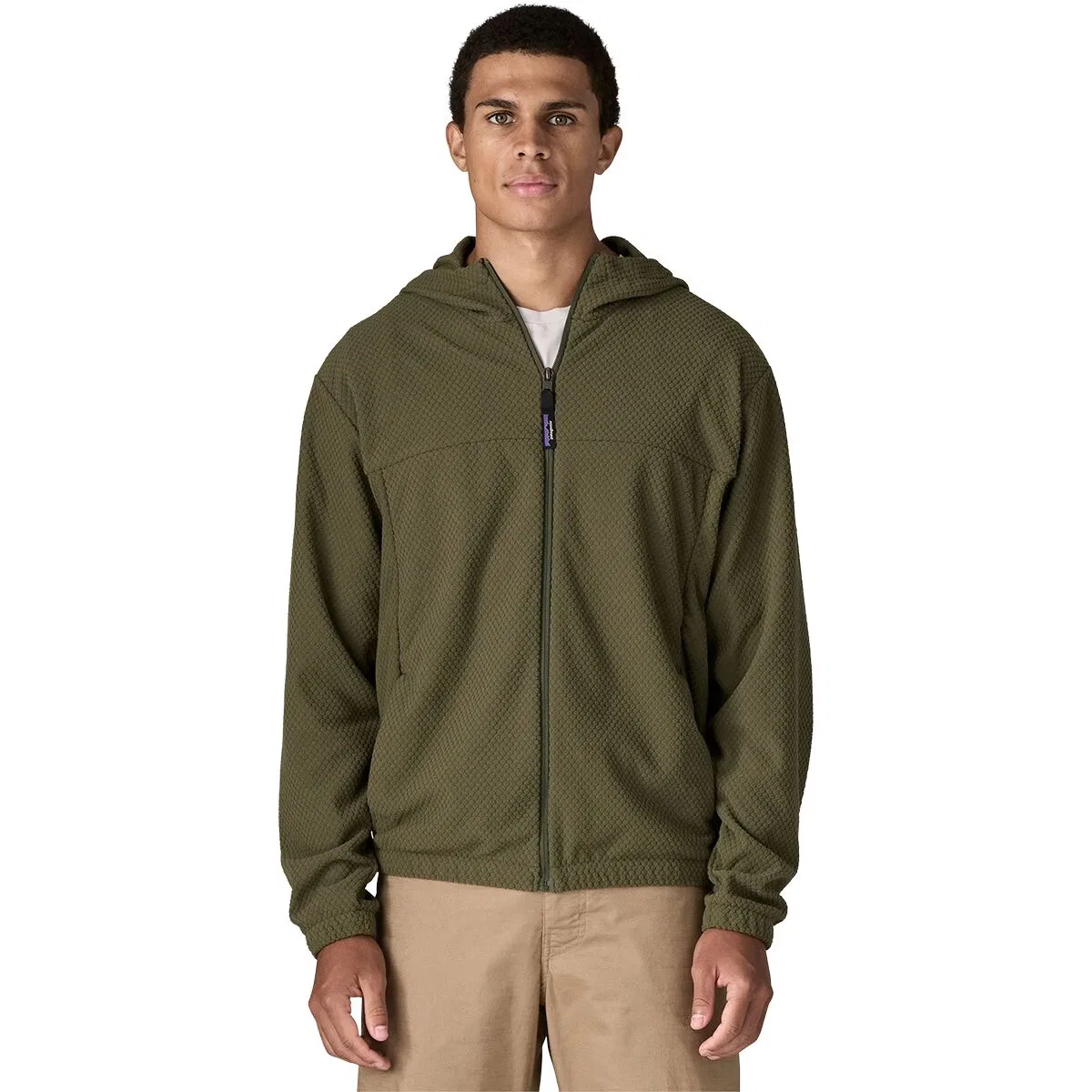 Мужская куртка из флиса с капюшоном Textured Fleece Hooded Jacket Patagonia, Basin Green