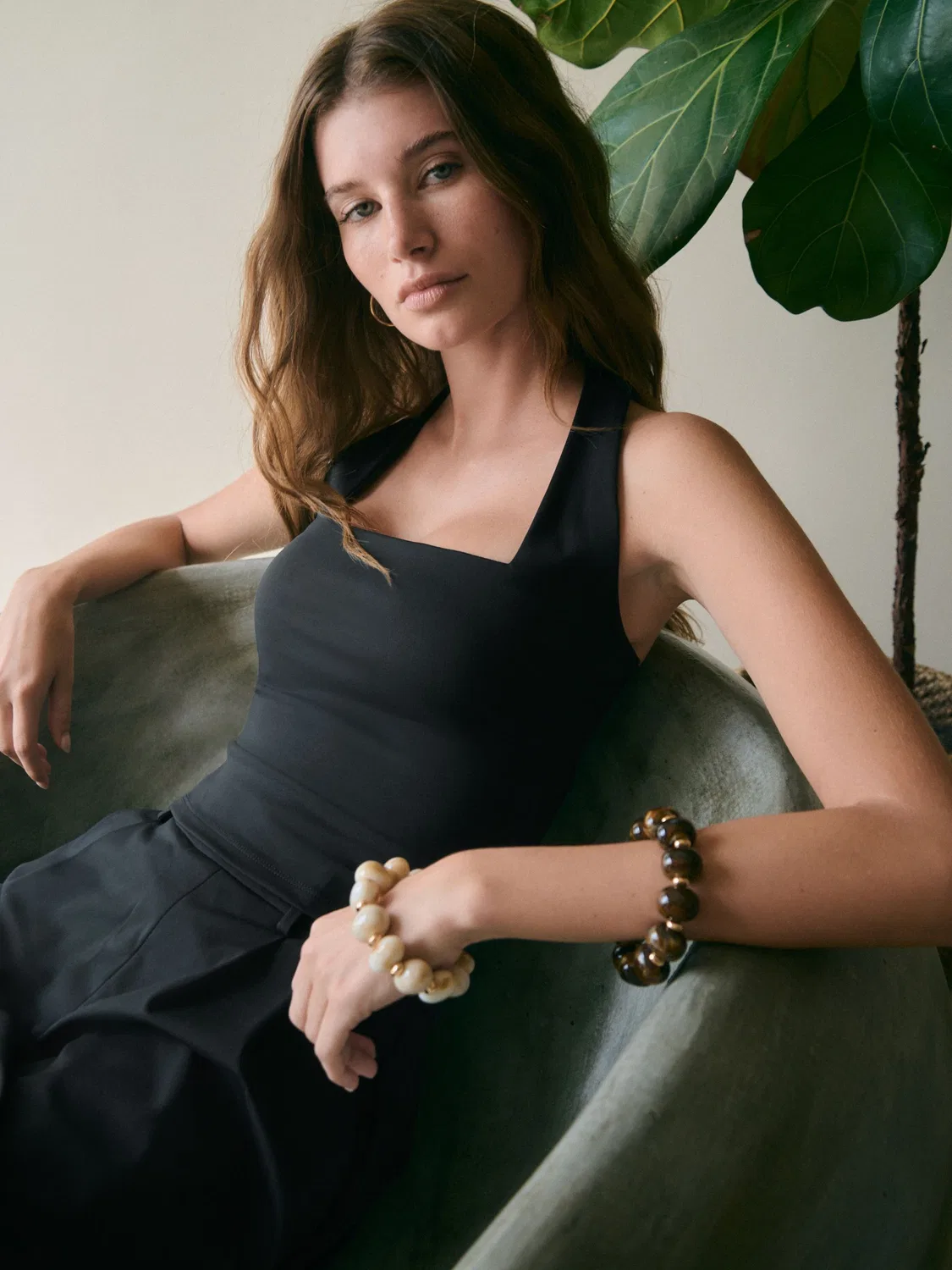 Топ Black N. Premium Square Neck Halter от Next, черный — фото 3