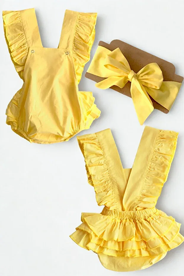 Детский комбинезон для девочек хлопковый Basics Parla Kids, Yellow