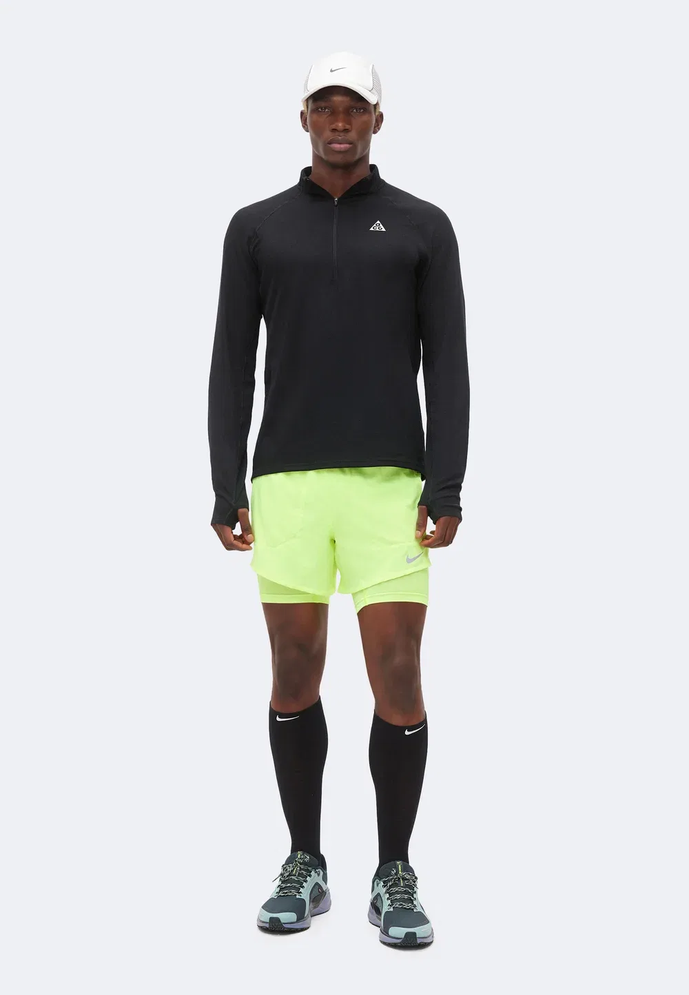 Stride hybrid - шорты 2-в-1 Nike Performance, Volt Ice — фото 2