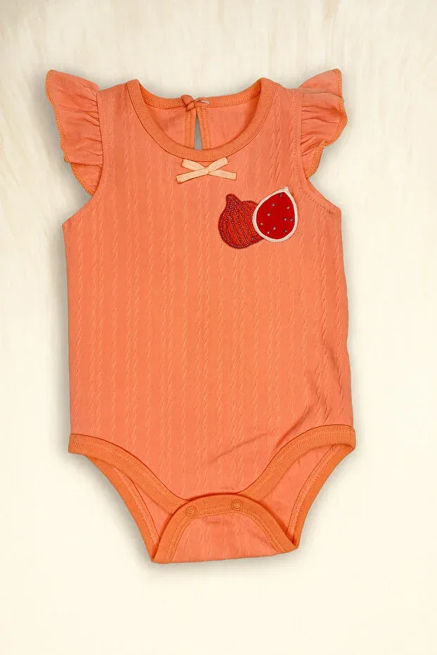 Детское боди-комбинезон для девочек с принтом Fig printed comfortable zip body Necix'S, Pomegranate Blossom