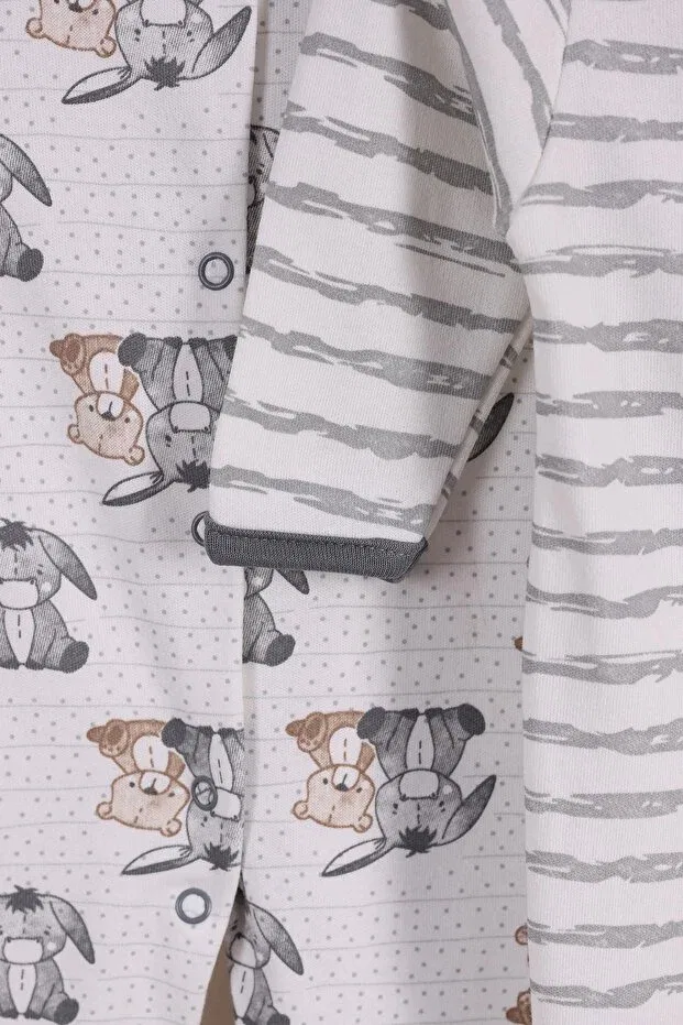 Детский комбинезон для мальчиков с принтом Gray Donkey Printed Kidello, Gray — фото 4