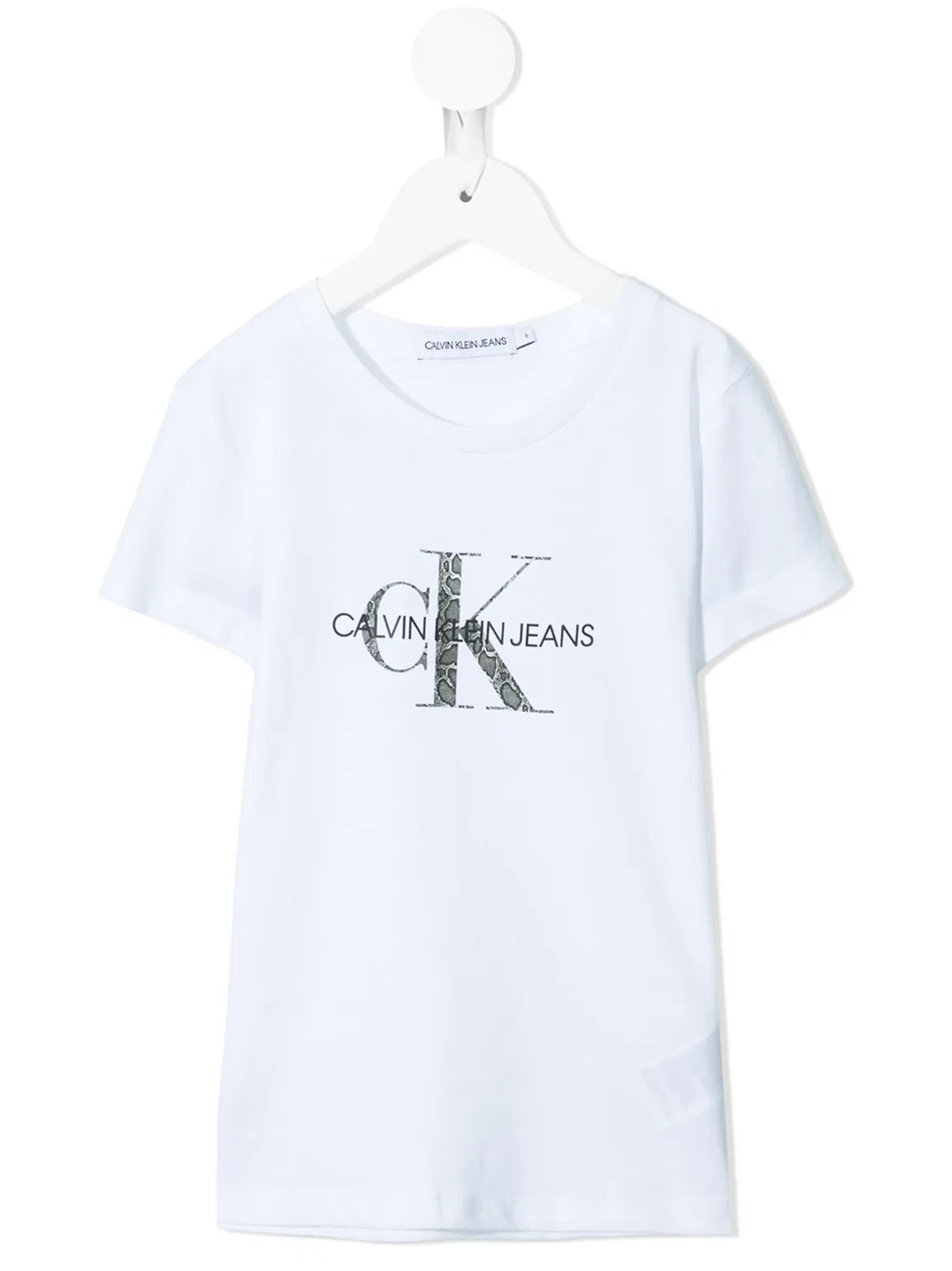 Хлопковая футболка с логотипом Calvin Klein, белый