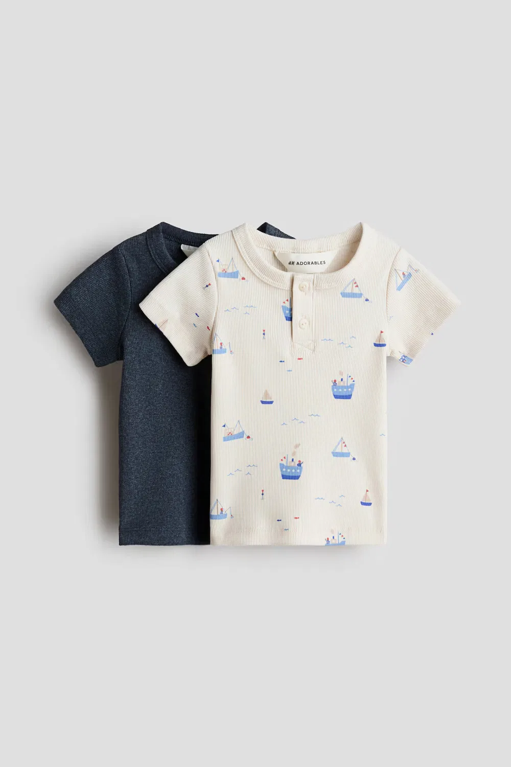 Комплект из двух хлопковых рубашек-поло H&M, Marineblau/Boote
