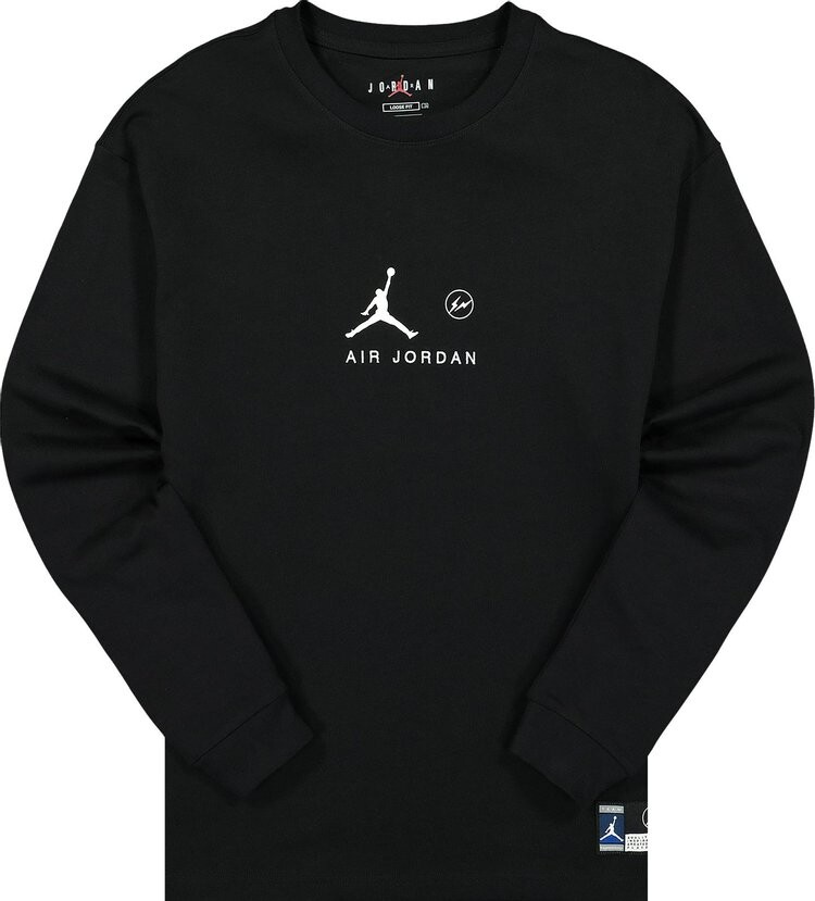 

Футболка Air Jordan x Fragment Long-Sleeve T-Shirt 'Black/Reflective Silver', черный