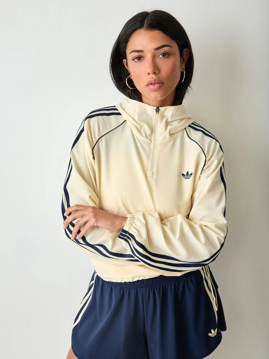 Кремовая спортивная куртка на молнии adidas Originals
