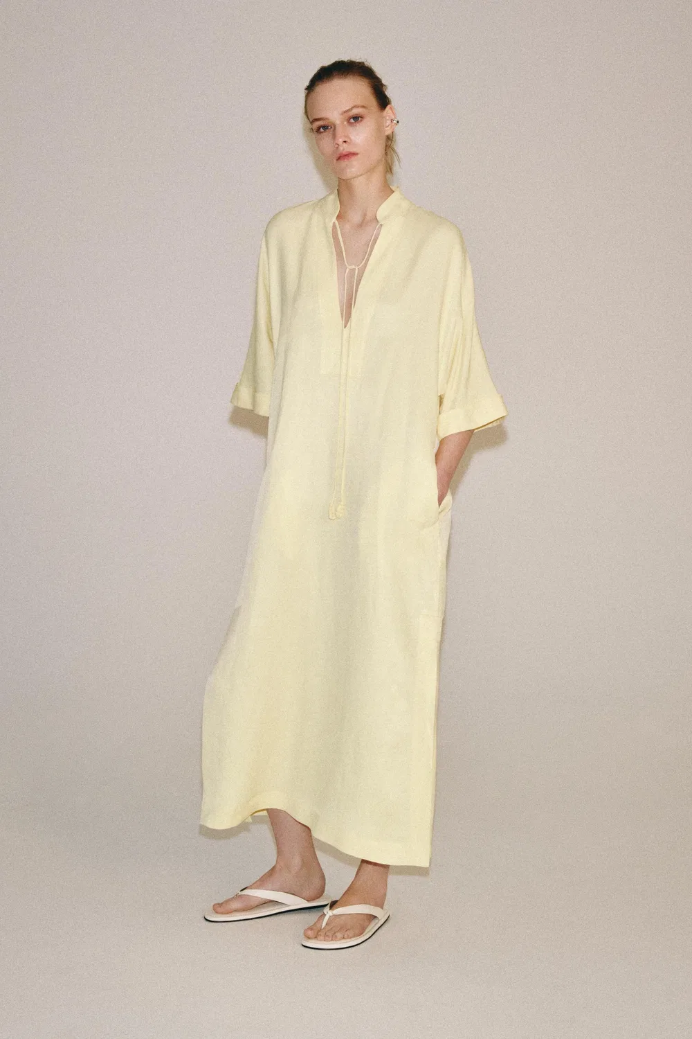 Платье миди из коллекции ZW ZARA, Yellow