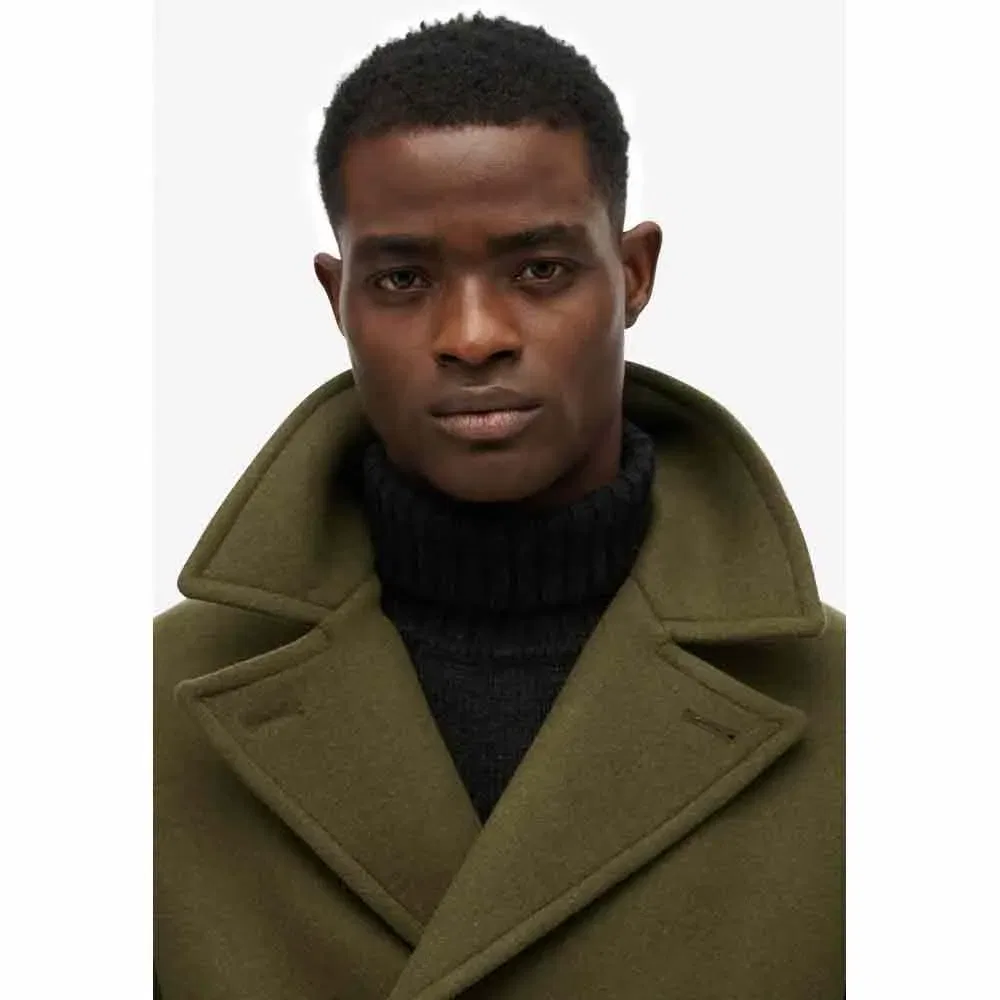 Пальто Merchant Wool Blend Superdry, зеленый — фото 4
